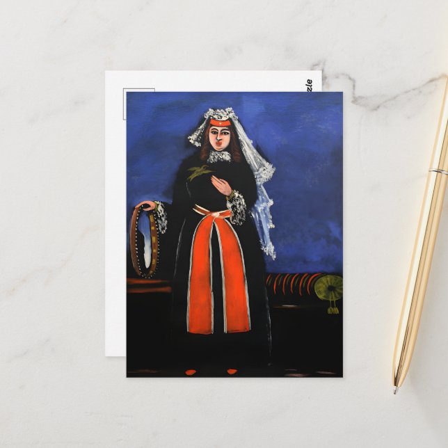 Gemälde des georgischen Malers Niko Pirosmani Postkarte (Vorderseite/Rückseite Beispiel)