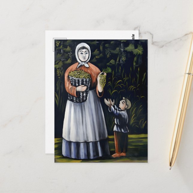 Gemälde des georgischen Malers Niko Pirosmani Postkarte (Vorderseite/Rückseite Beispiel)