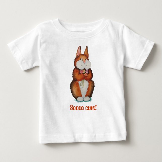 Gemälde des niedlichen braunen Hasen Baby T-shirt (Vorderseite)
