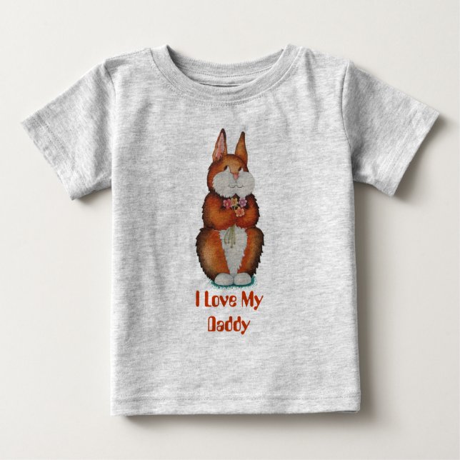 Gemälde des niedlichen braunen Hasen Baby T-shirt (Vorderseite)