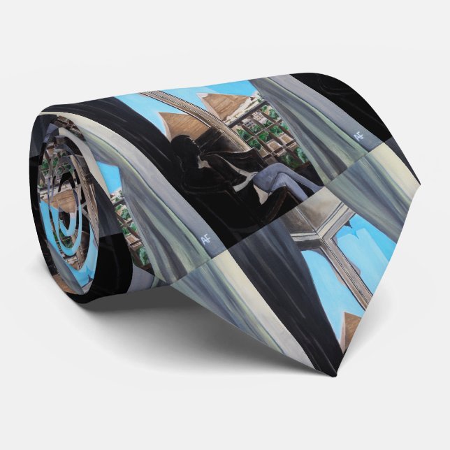 Gemälde des Pyramisa Hotels von Alfred Fox Krawatte (Gerollt)