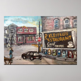 Gemälde "Downtown Willoughby Dog Walk" Poster