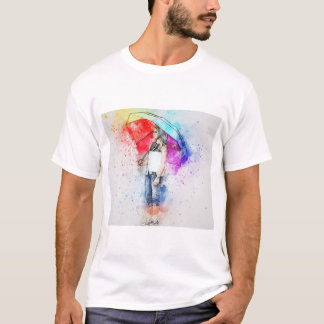 Gemälde einer Dame mit Regenschirm T-Shirt