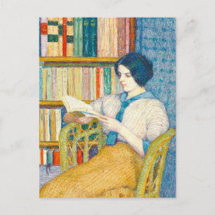 Gemälde einer lesenden Frau Postkarte