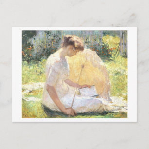 Gemälde einer lesenden Frau Postkarte