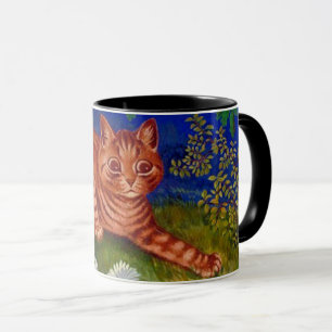 Gemälde einer orangefarbenen getigerten Katze von  Tasse