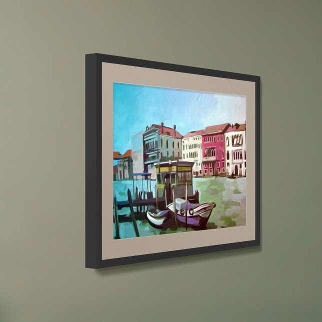 Gemälde einer Vaporetto-Station - Venedig, Italien Poster (Von Creator hochgeladen)