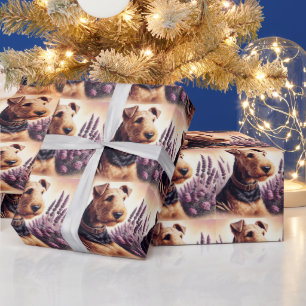 Gemälde eines alten Airedale Terriers Geschenkpapier