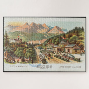Gemälde eines alten Bahnhofs Puzzle