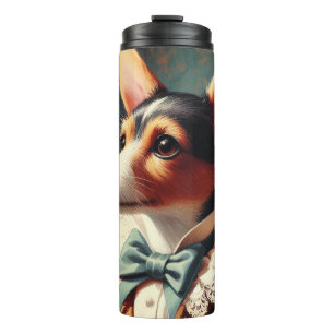 Gemälde eines alten Toy Fox Terriers Thermosbecher