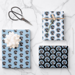 Gemälde eines Curly Coated Retrievers - Originale Geschenkpapier Set