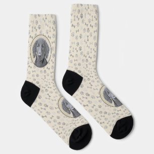 Gemälde eines Flat-Coated Retrievers - Originale H Socken