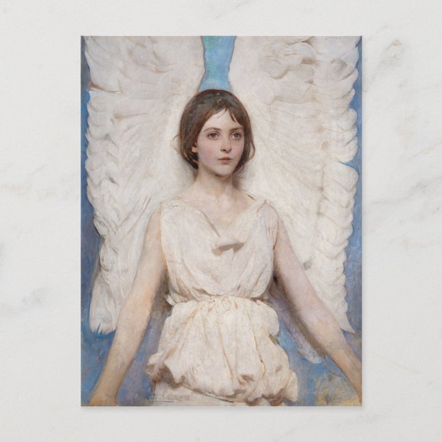 Gemälde Engel (1887) von Abbott Handerson Thayer Postkarte (Vorderseite)