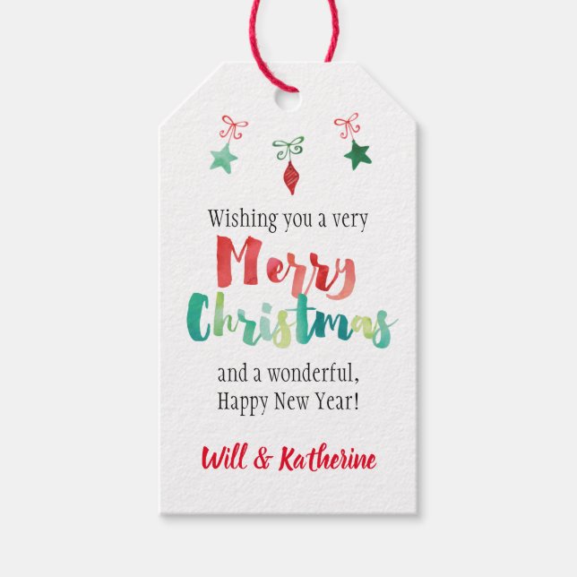 Gemälde frohe Weihnachtsschmuck Geschenkanhänger (Vorderseite)