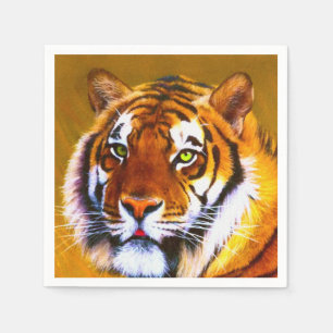 Gemälde Gazing Tiger Napkins Serviette