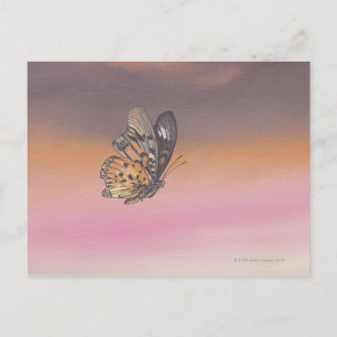 Gemälde mit dem Schmetterling im Flug Postkarte