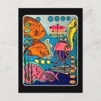Gemälde "Modern Ocean Aquatic" aus dem Mittelalter