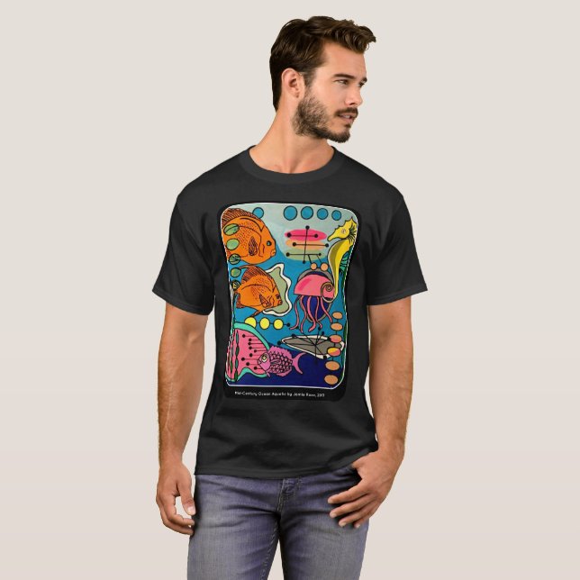 Gemälde "Modern Ocean Aquatic" aus dem Mittelalter T-Shirt (Vorne ganz)