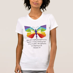 Gemälde Schmetterling mit Vers von Ecclesiastes 3: T-Shirt