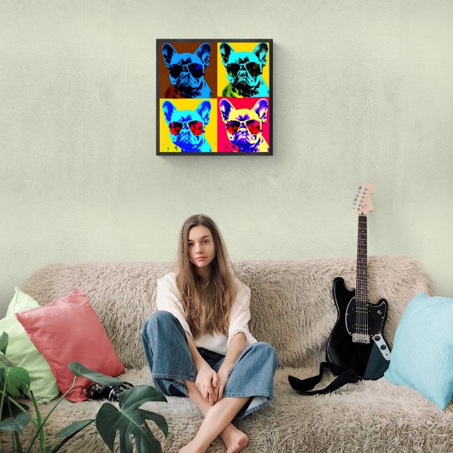 Gemälde von Bulldoggen im Pop-Art-Stil Poster (Von Creator hochgeladen)
