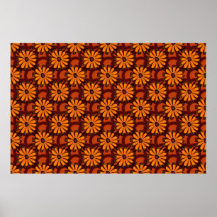 Gemälde von fallenden Blumen, Kritzeleien, Grunge- Poster