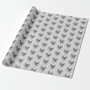 Gemälde von Französisch-Bulldog (Brindle Pied) - Geschenkpapier