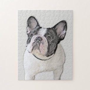 Gemälde von Französisch-Bulldog (Brindle Pied) - Puzzle