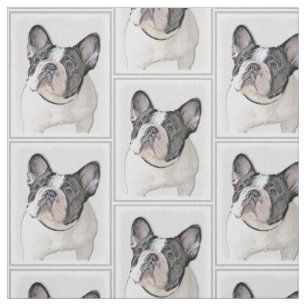 Gemälde von Französisch-Bulldog (Brindle Pied) - Stoff