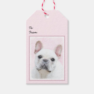 Gemälde von Französisch-Bulldog (Cream/White) - Geschenkanhänger