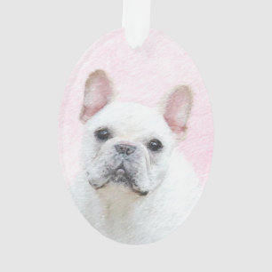 Gemälde von Französisch-Bulldog (Cream/White) - Hu Ornament