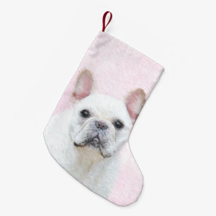 Gemälde von Französisch-Bulldog (Cream/White) -  Kleiner Weihnachtsstrumpf