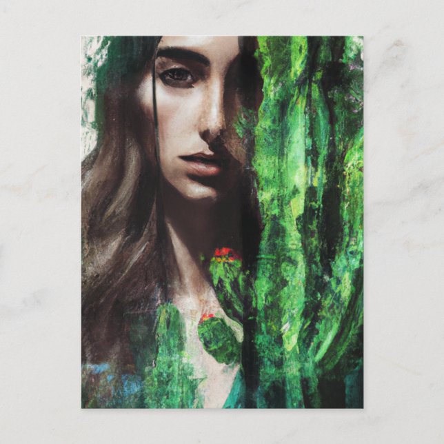 Gemälde von Frauen und Kakteen Postkarte (Vorderseite)