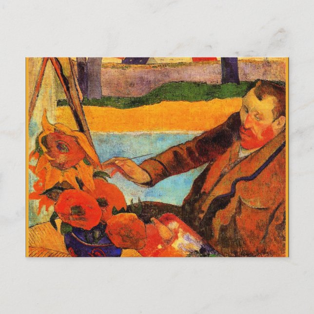 Gemälde von Gauguin, Van Gogh Gemälde Sonnenblumen Postkarte (Vorderseite)