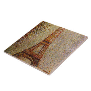 Gemälde von Georges Seurat: Der Eiffelturm (1889) Fliese