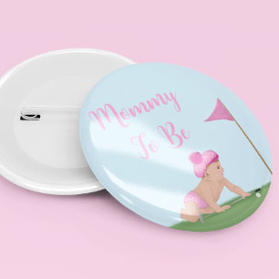 Gemälde von Golf-Baby-Mädchen süße Caddy große Sch Button