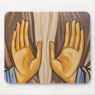 Gemälde von Händen in einer Kirche Mousepad