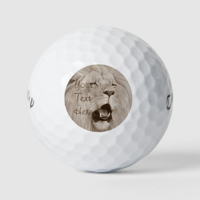 Gemälde von Löwen, die große Katzen brüllen Golfball (Vorderseite)