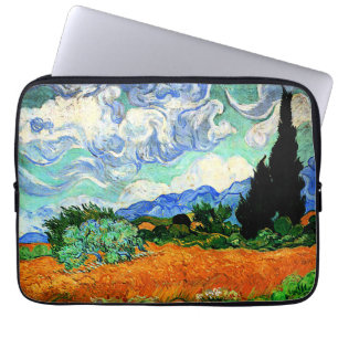 Gemälde von Van Gogh, Weizenfeld mit Zypresse Laptopschutzhülle