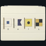 Gemälde von vier Flaggen mit Segeltuch, unter der  iPad Hülle<br><div class="desc">Dieses Gemälde ist nicht so subtil,  um die Meere zu besichtigen,  es enthält vier Flaggen mit dem Wort "Segel",  das unter ihnen geschrieben steht. Fühlen Sie den Ruf des Ozeans? Ein perfektes Geschenk für den besonderen jemanden,  den Sie gewollt haben,  um eine Kreuzfahrt mit Ihnen zu nehmen!</div>
