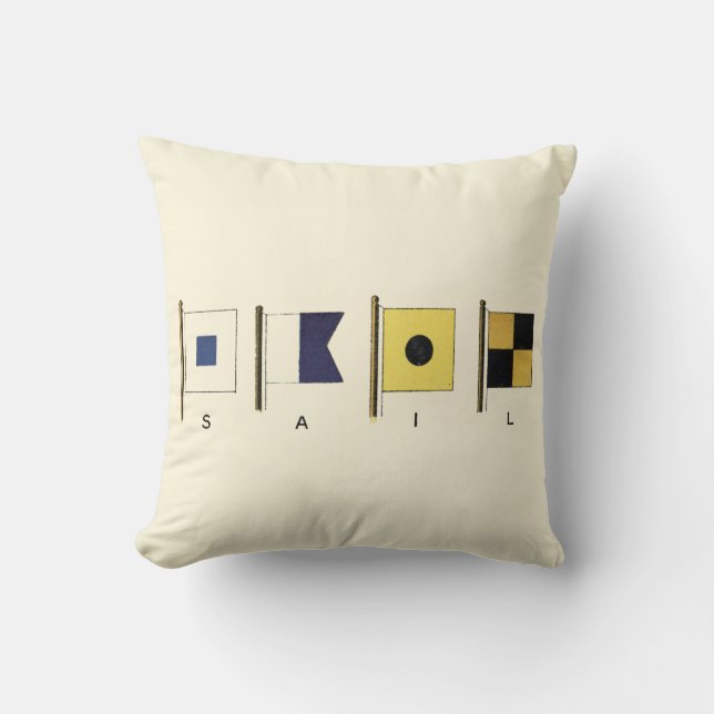 Gemälde von vier Flaggen mit Segeltuch, unter der  Kissen (Vorderseite)