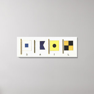 Gemälde von vier Flaggen mit Segeltuch, unter der Leinwanddruck