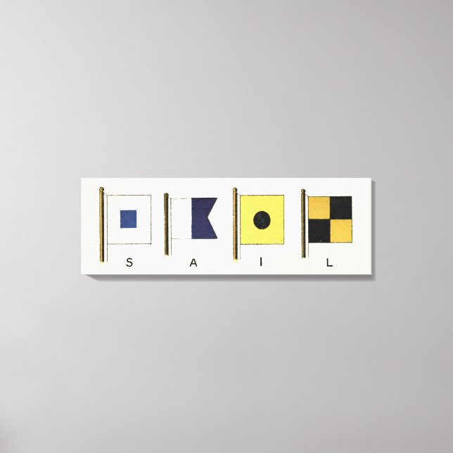 Gemälde von vier Flaggen mit Segeltuch, unter der  Leinwanddruck (Vorderseite)