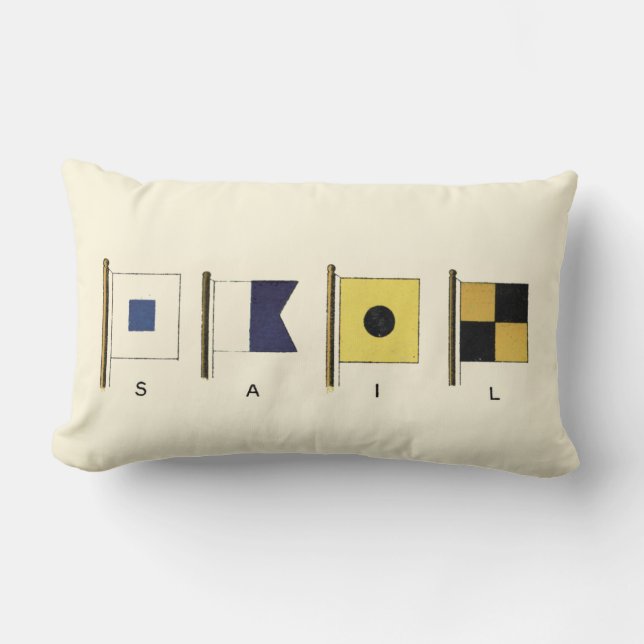 Gemälde von vier Flaggen mit Segeltuch, unter der  Lendenkissen (Vorderseite)