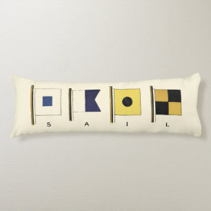 Gemälde von vier Flaggen mit Segeltuch, unter der Seitenschläferkissen