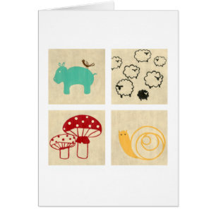 Gemälde von vier Kinderholzblöcken