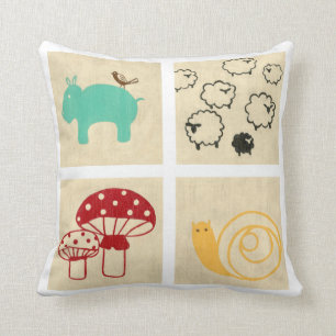 Gemälde von vier Kinderholzblöcken Kissen