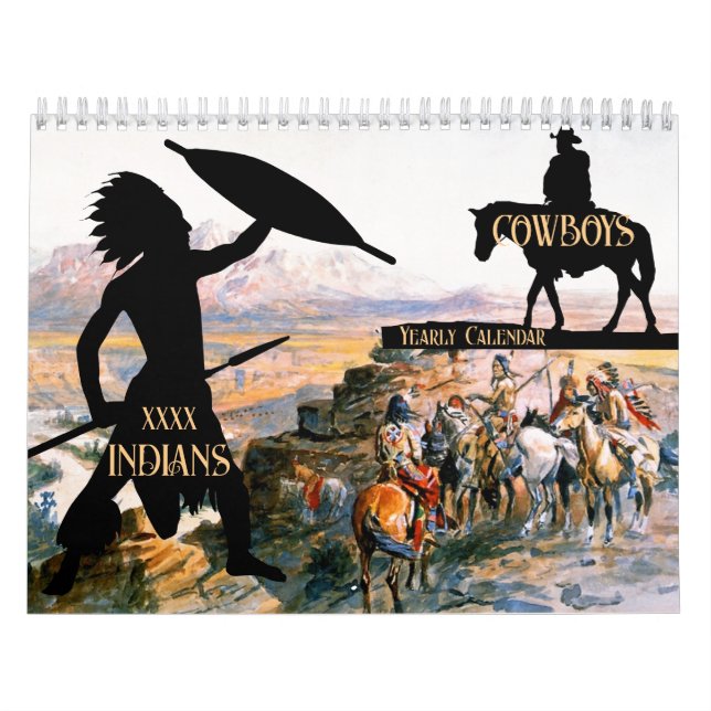 Gemälde von Wild West Oil Cowboys Amerikanische Ur Kalender (Titelbild)