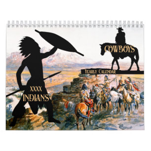 Gemälde von Wild West Oil Cowboys Amerikanische Ur Kalender