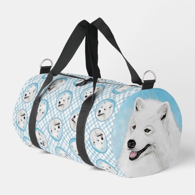 Gemälde weiß Niedliche Haustiere Hunde Kunst Duffle Bag (Linke Seite)