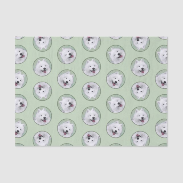 Gemälde weiß Niedliche Haustiere Hunde Kunst Seidenpapier (Vorderseite)